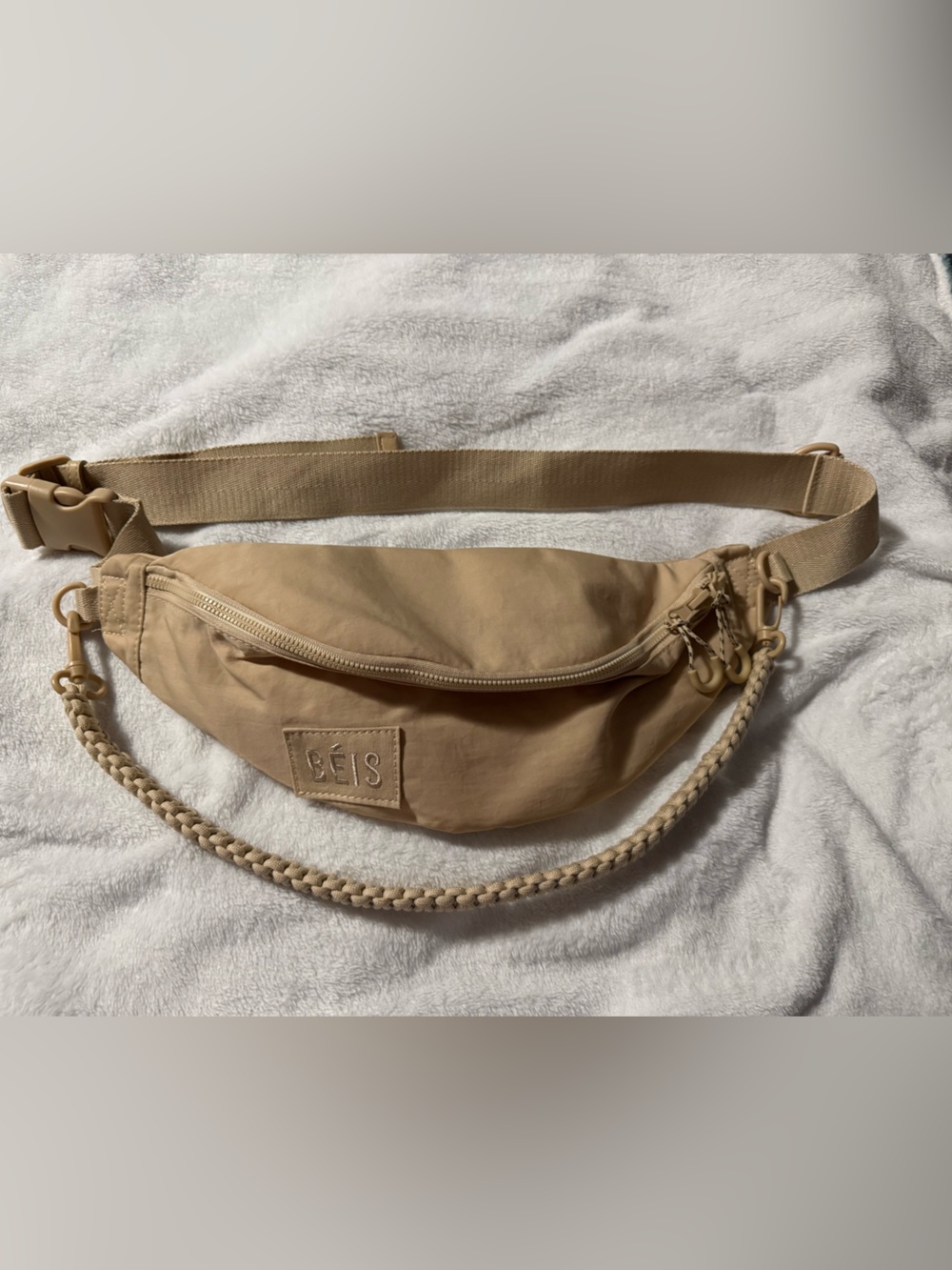 BEIS Beige Braided-Strap Waist/Crossbody